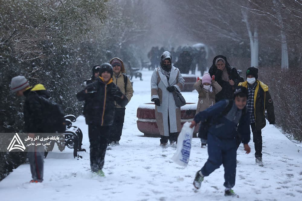 باریدن برف در تبریز 